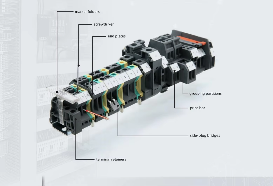 Screw Terminal Block in Control Cabinet